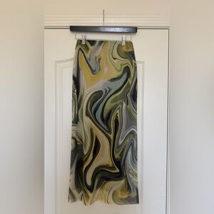 Elegant Swirl Pattern Skirt - Multicolor